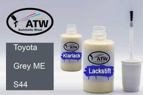 Toyota, Grey ME, S44: 20ml Lackstift + 20ml Klarlack - Set, von ATW Autoteile West.